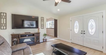 Image of the front room remodel with the archway hallway entrance in Carson City, NV by M&G Construction