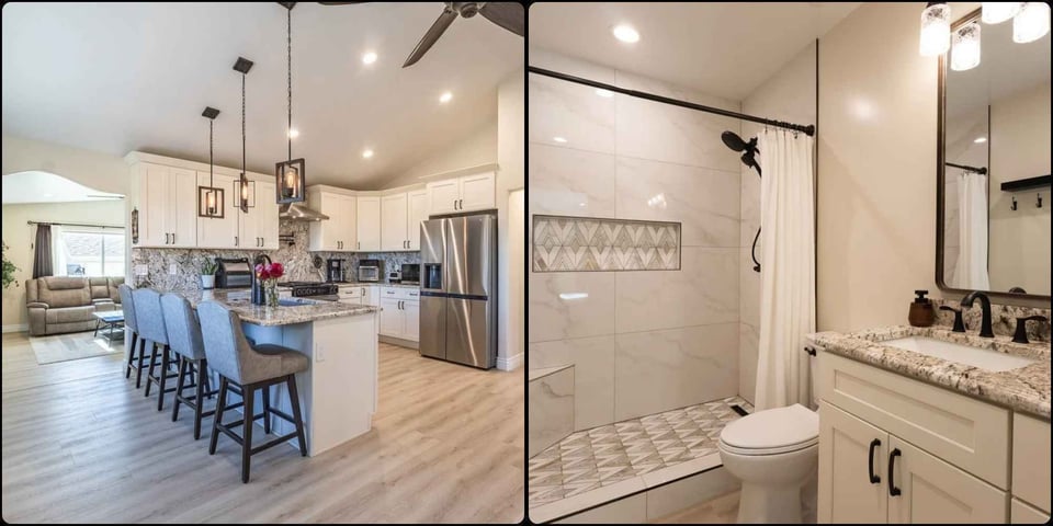 Image of a kitchen and bathroom remodel in a Reno, NV home by M and G Construction