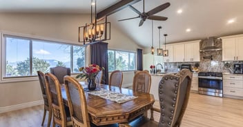 Open concept kitchen and dining room in a remodel by M&G Construction in Reno, NV