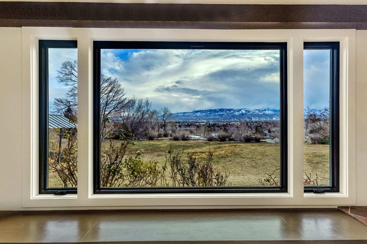 Large picture window in Reno custom home by M&G Construction