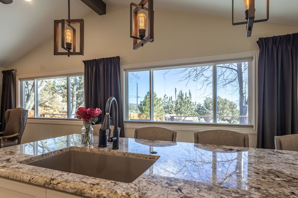 Kitchen Remodelin with Granite Countertops and Deep Sink