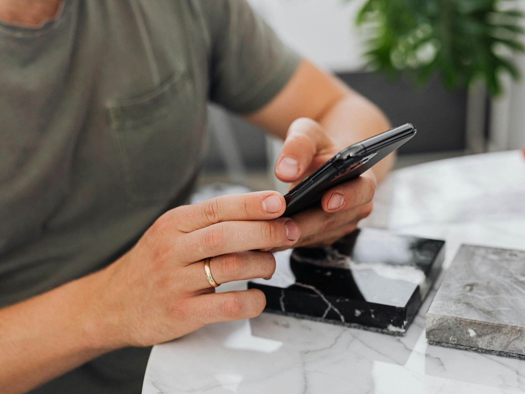 Stock Image of Homeowner Calling M&G Construction in Reno, Nevada